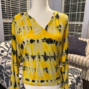 CAbi Tie-Dye Blue/Yellow Pullover